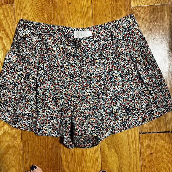 Anthropologie COREY LYNN CALTER Ditzy Floral Print Silk/Cotton Shorts Size 10 - Picture 2 of 9